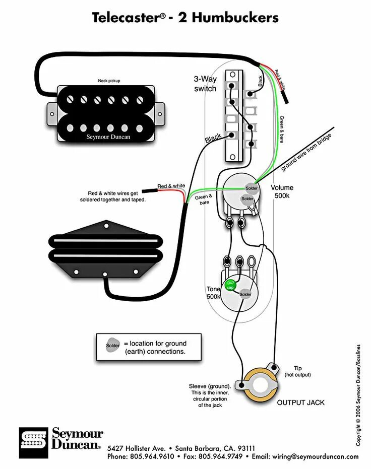 Распайка телекастер с хамбакером Tele Wiring Diagram with 2 humbuckers Guitar diy, Telecaster, Guitar building