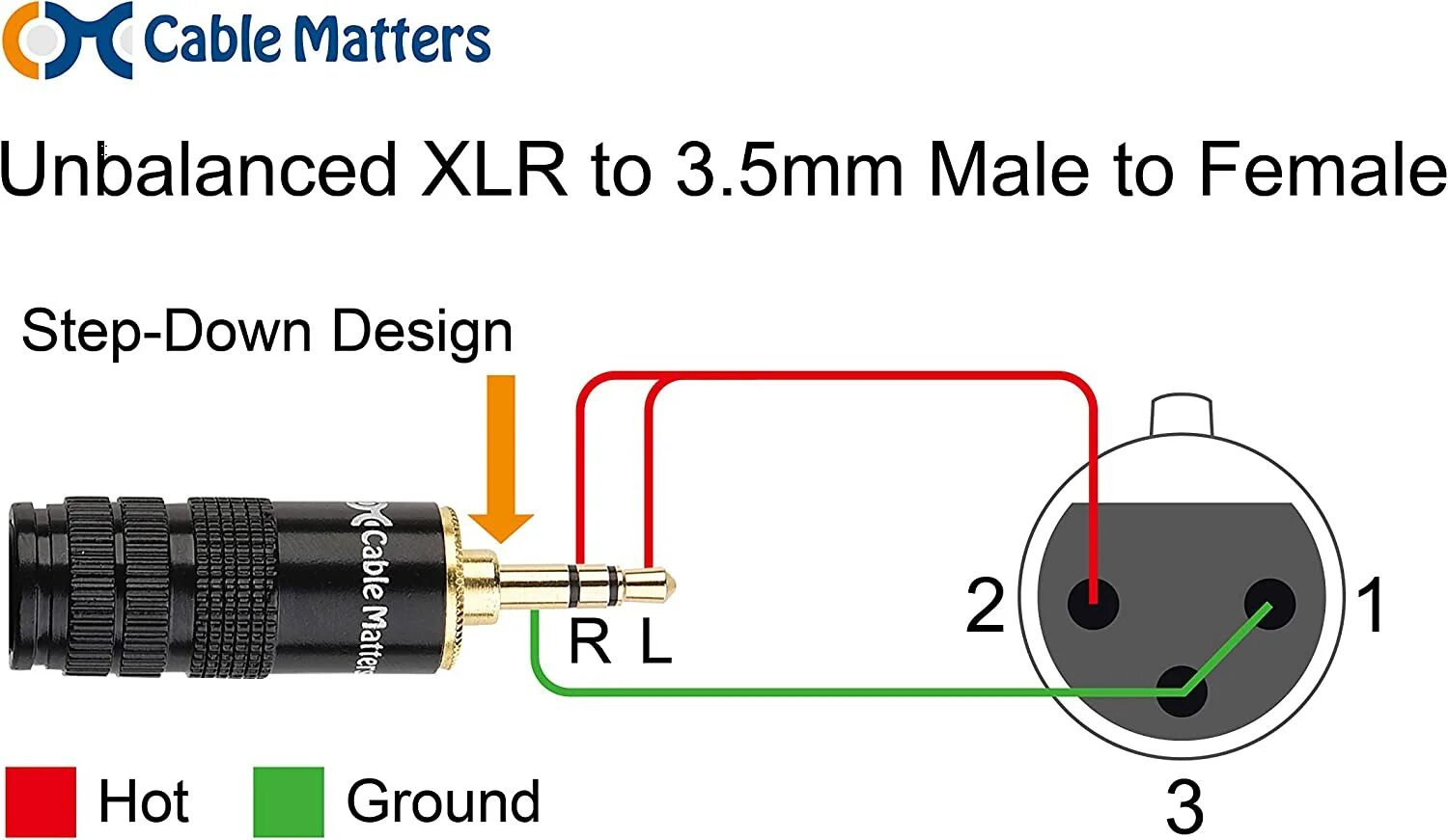 Распайка ts Cable Matters (1/8 Inch) Unbalanced 3.5mm to XLR Cable (XLR to 3.5mm Cable) Male