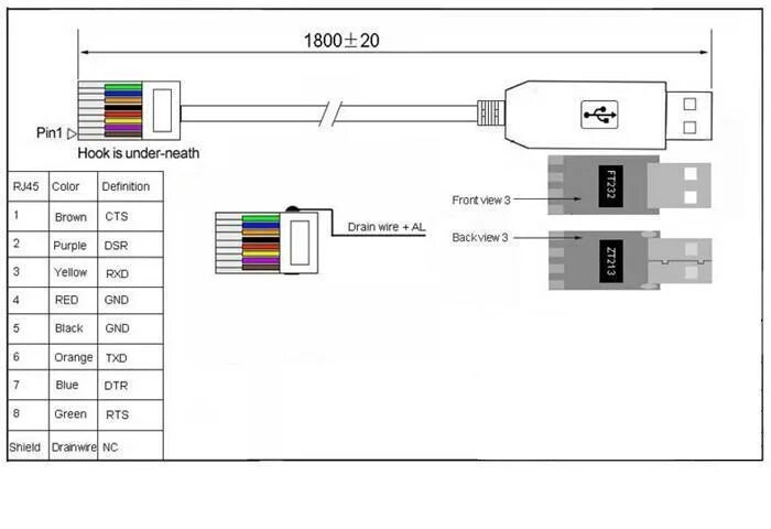 Распайка usb rj45 FTDI Cisco H3C HP Arba 9306 huawei router Rollover USB serial to RJ45 adapter eB