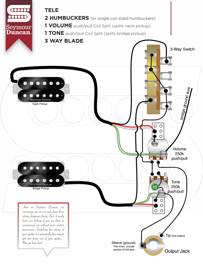 Распайка звукоснимателей seymour duncan Схема распайки хамбакеров