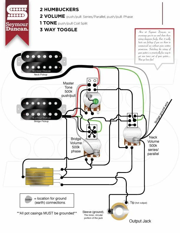 Распайка звукоснимателей seymour duncan Wiring Diagrams - Seymour Duncan Guitar Pickups