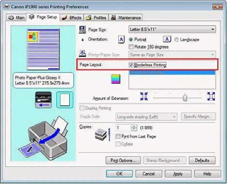 Распечатать фото без полей на принтере Печать без полей на принтере Canon Pixma IP1900