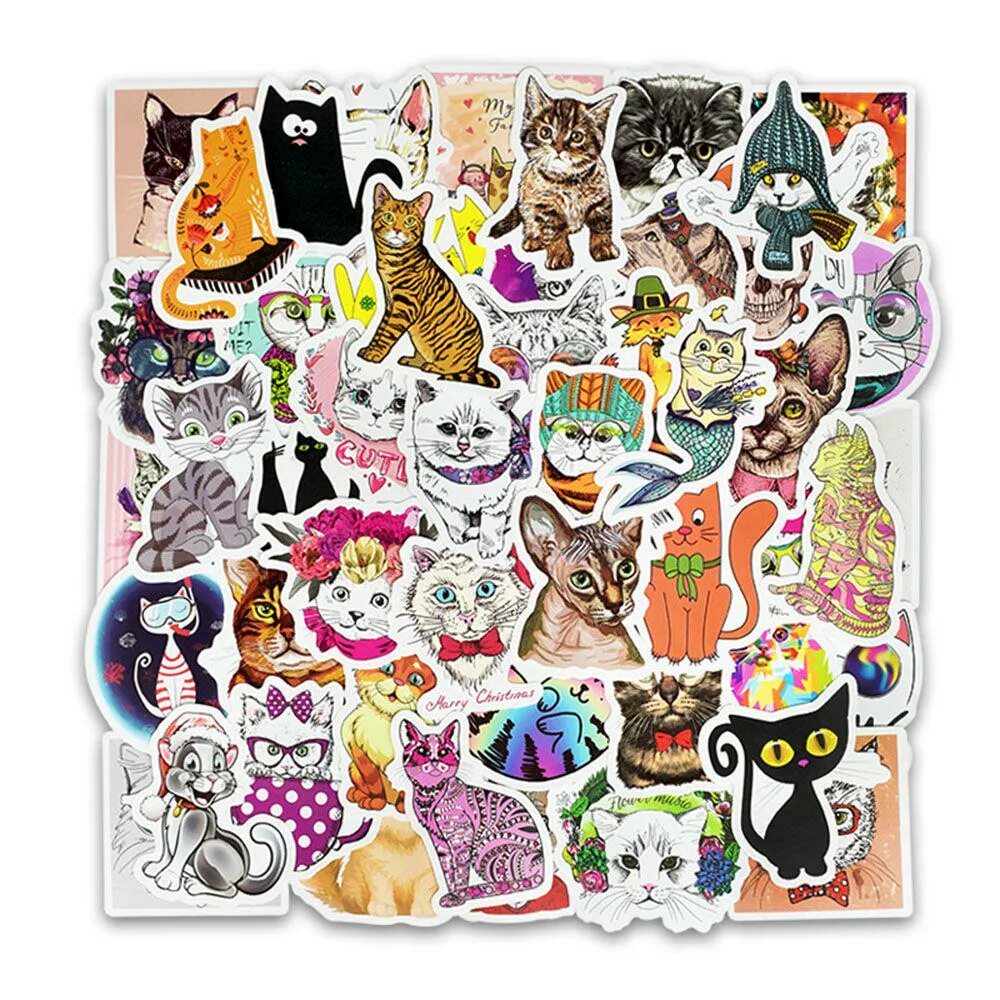 Распечатать фото котика для наклеек Cute Kitten Computer Skateboard Stickers Phone Pad купить недорого - выгодные це