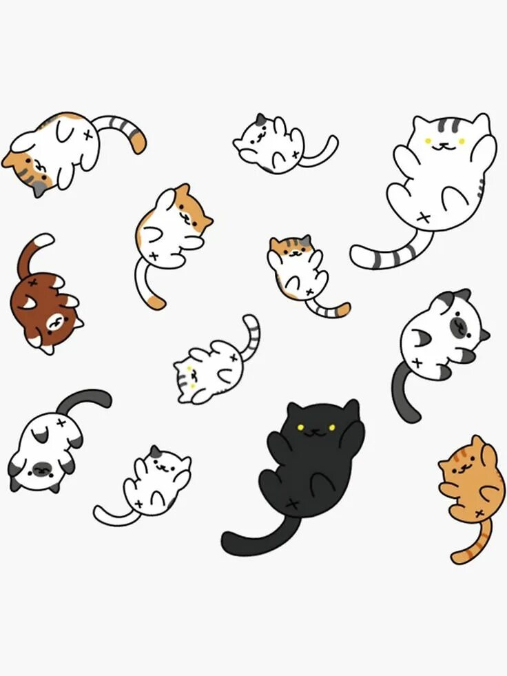 Распечатать фото котика для наклеек "Neko Atsume Kitty Collector Cats" Sticker for Sale by Olivia Stranger Neko atsu