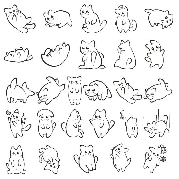 Распечатать фото котиков рисовать Silhouettes Of Funny Kitten Free CDR Vectors Art for Free Download Vectors Art