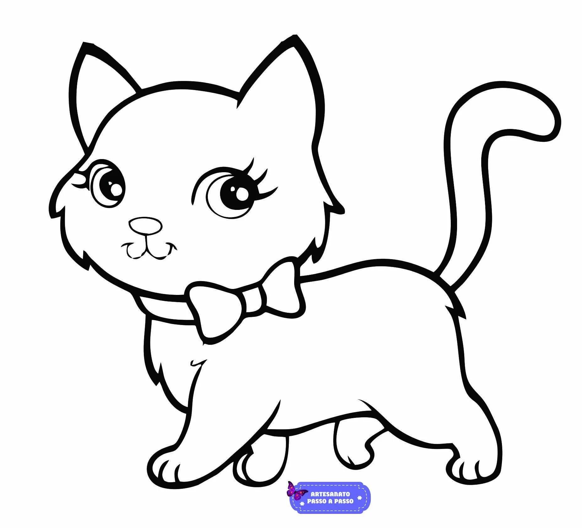 Распечатать фото котиков рисовать Desenho para colorir infantil Gatito para colorear, Gatos para pintar, Animalito