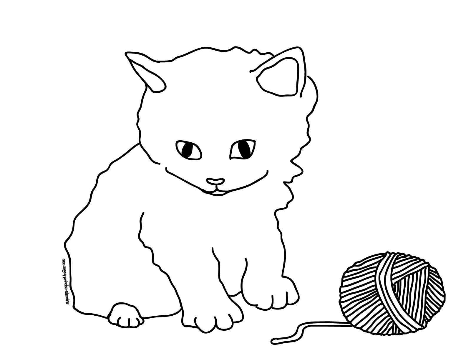 Распечатать фото котиков рисовать Kitten Coloring Pages Downloadable Educative Printable Cat coloring page, Kitten