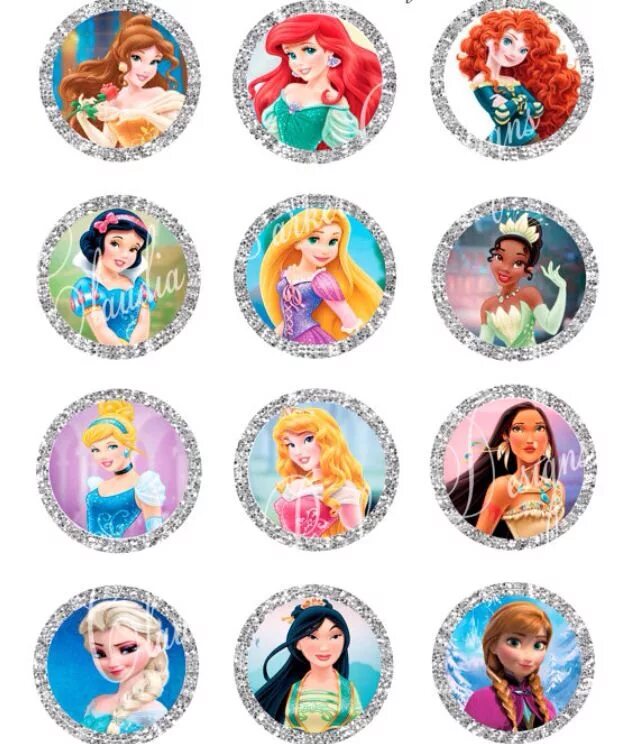 Распечатать фото на сахарной бумаге Pin by Jessica Renteria on Disney Princess & Heroines Disney princess cupcakes, 