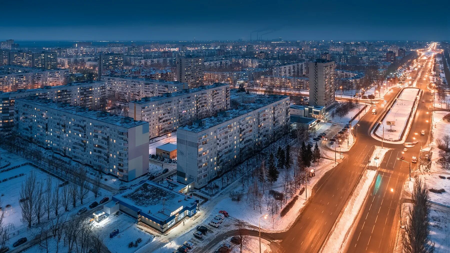 Распечатать фото тольятти автозаводский район цены Вечерний Тольятти зимой с высоты. Декабрь 2018. Часть 1 - Автозаводский район.: 