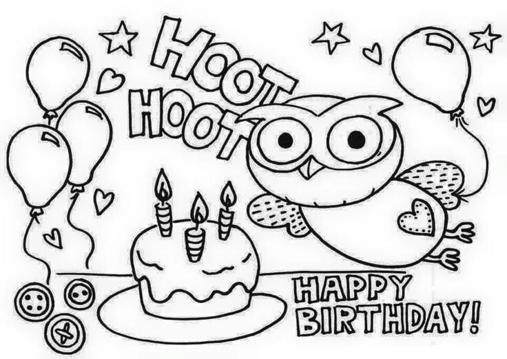 Распечатать картинки с днем рождения женщине Pin by Paula Bowerman on Colouring Happy birthday coloring pages, Disney colorin