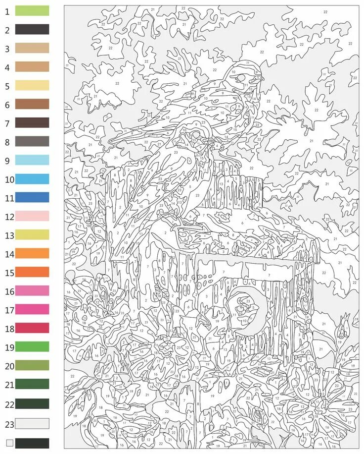 Распечатать картину по номерам по фото бесплатно Paint By Number Templates - 20 Free PDF Printables Printablee Abstract coloring 