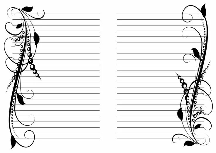 Распечатать красивое оформление For the note Writing paper printable, Notebook paper template, Free paper printa