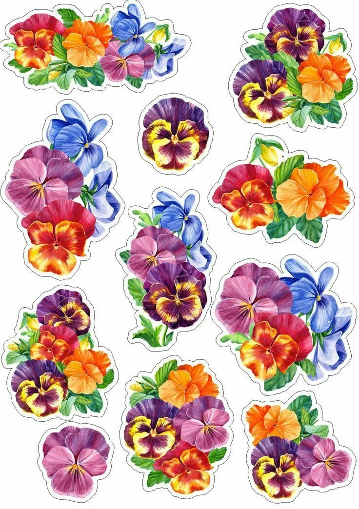 Распечатать красивые цветы для оформления Pin on Sticker Printable Floral stickers, Scrapbook stickers printable, Scrapboo