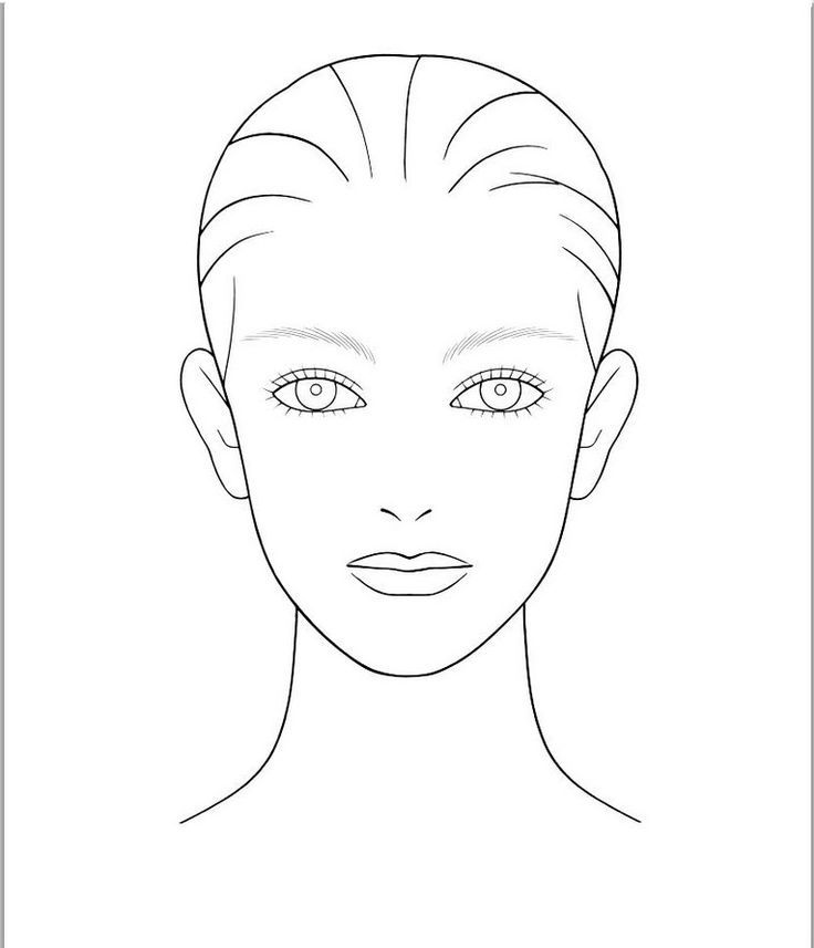 Распечатать лицо для макияжа Blank Face Template For Hair And Makeup Foundation Of Your Choice - Blank Face S