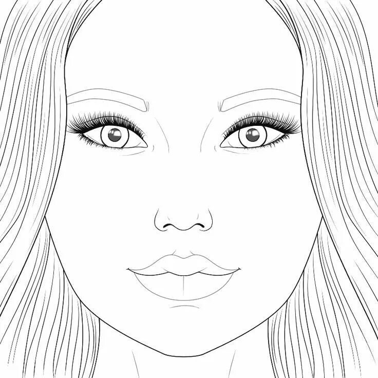 Распечатать лицо для макияжа Coloring page Dessin de visage, Dessin maman, Coloriage