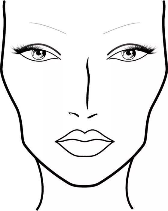 Распечатать лицо для макияжа Blank_MAC_Face_Chart_21.JPG (559 × 700) Makeup face charts, Mac face charts, Fac