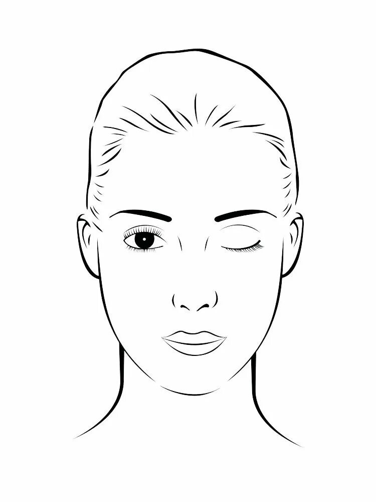 Распечатать лицо для макияжа Face coloring pages. Free Printable Face coloring pages. Face mapping, Makeup fa