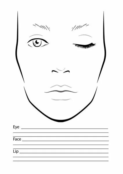 Распечатать лицо для макияжа Free Printable Makeup Face Charts - Tutorial Pics in 2023 Makeup face charts, Fa