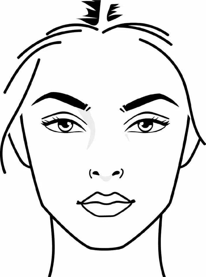 Распечатать макияж Pin on Makety Fashion illustration collage, Simple face drawing, Face drawing