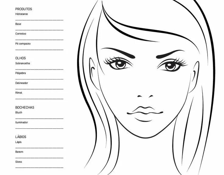 Распечатать макияж Pin by Kristen Horsley on Makeup Charts Face chart, Makeup face charts, Face art