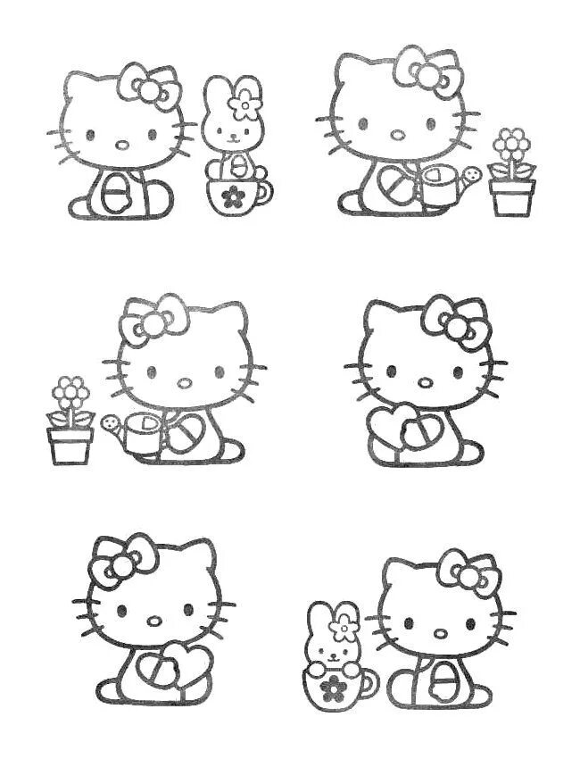 Распечатать маленькие фото kleurplaten en zo " Kleurplaat van Hello Kitty Kitty coloring, Hello kitty colou