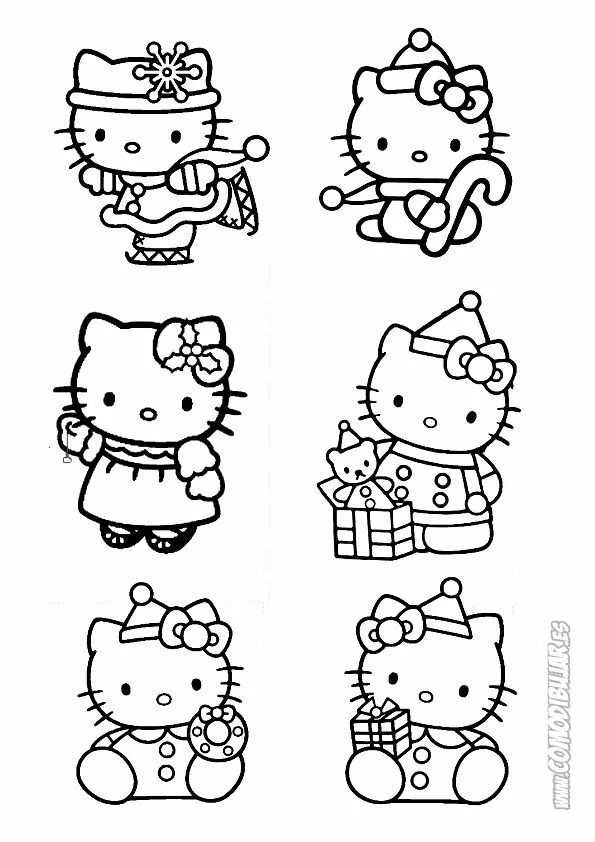 Распечатать маленькие фото Desenhos para Colorir - Desenhos e Riscos Hello kitty colouring pages, Hello kit