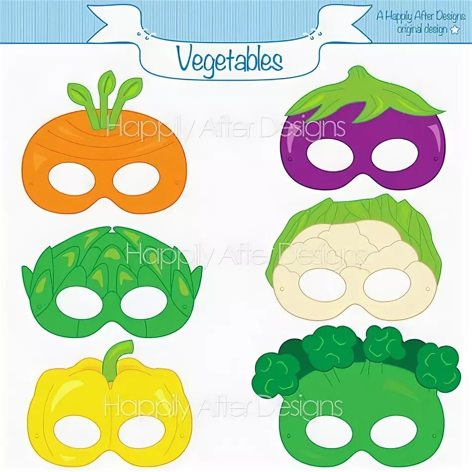 Распечатать ободок маску овощи фото Vegetable Printable Masks Carrot Mask Broccoli Mask Etsy Printable masks, Nutrit