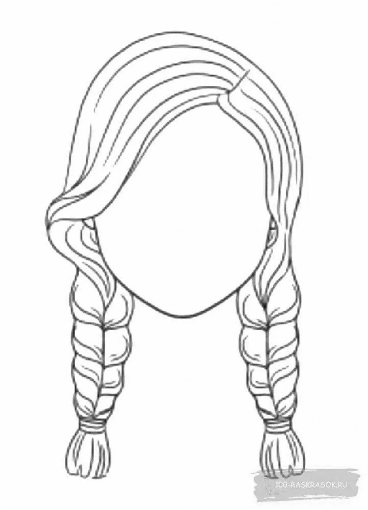 Распечатать прически для девочек Раскраски Девочка с косичками (38 шт.) - скачать или распечатать бесплатно #6640
