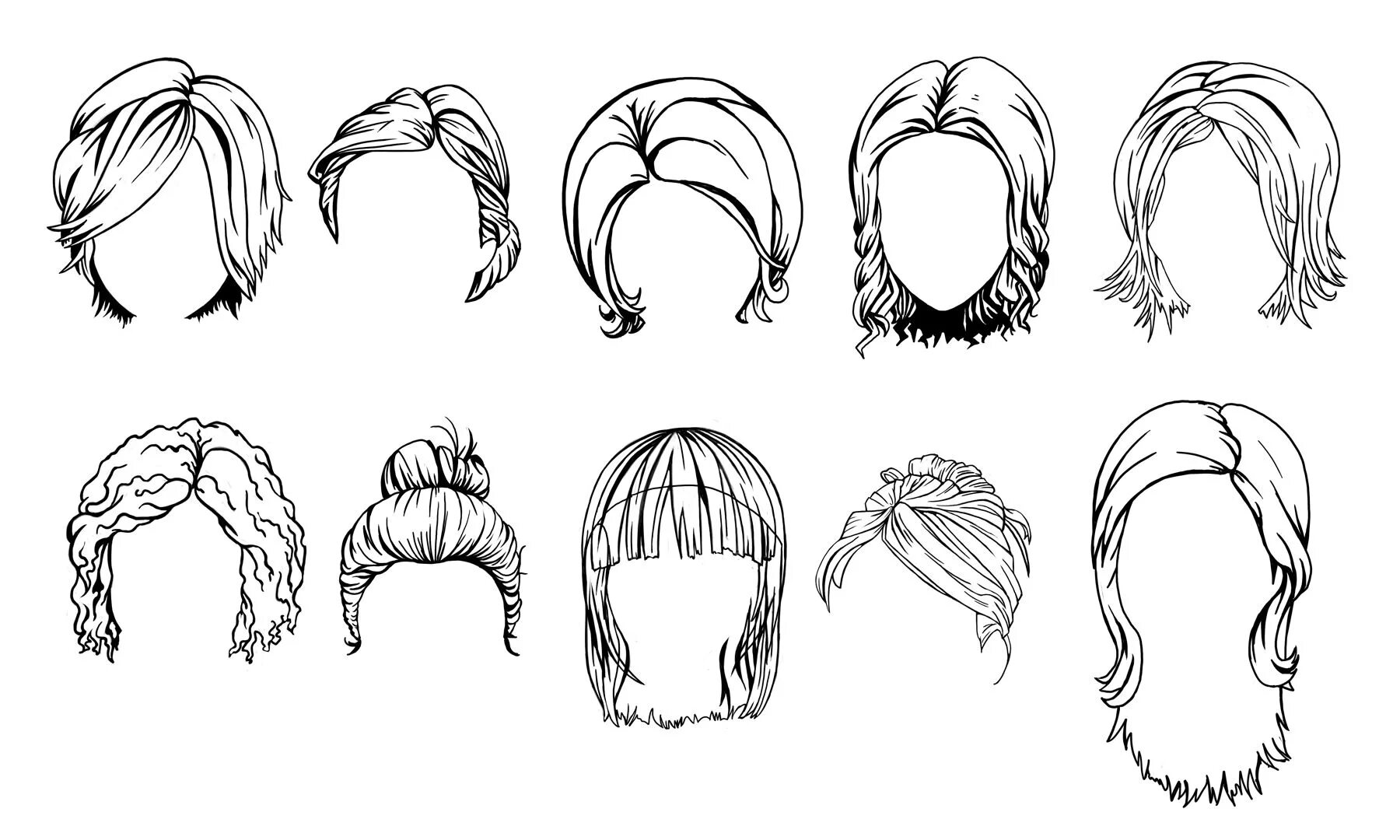 Распечатать прически для девочек Toon Characters How to draw hair, Hair sketch, Fashion illustration hair