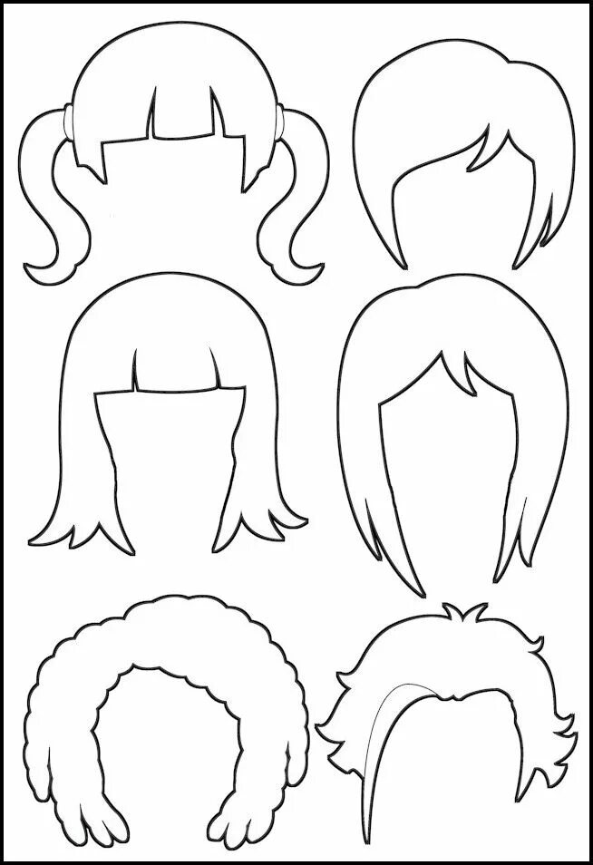 Распечатать прически для девочек Superhero Paper Dolls Hair Outline Paper doll template, Paper dolls, Paper dolls