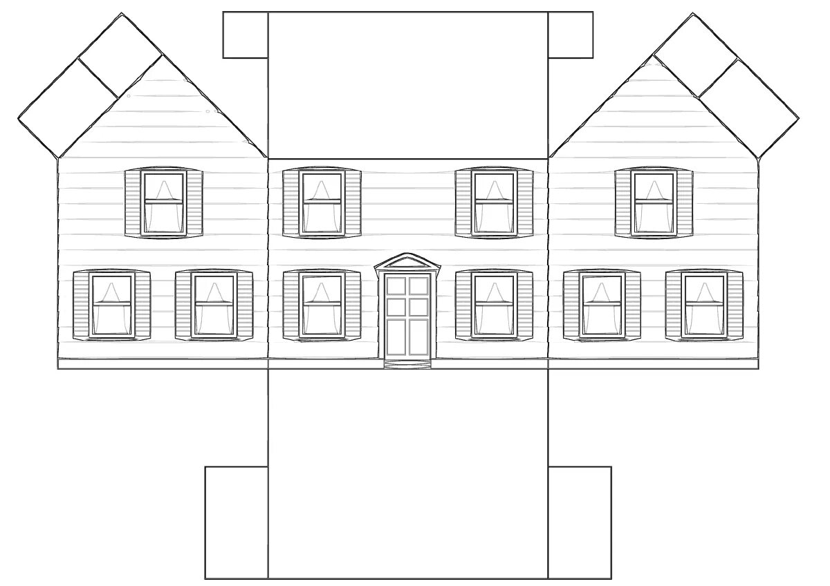 Распечатать схему дом Как собрать бумажный домик: найдено 90 изображений