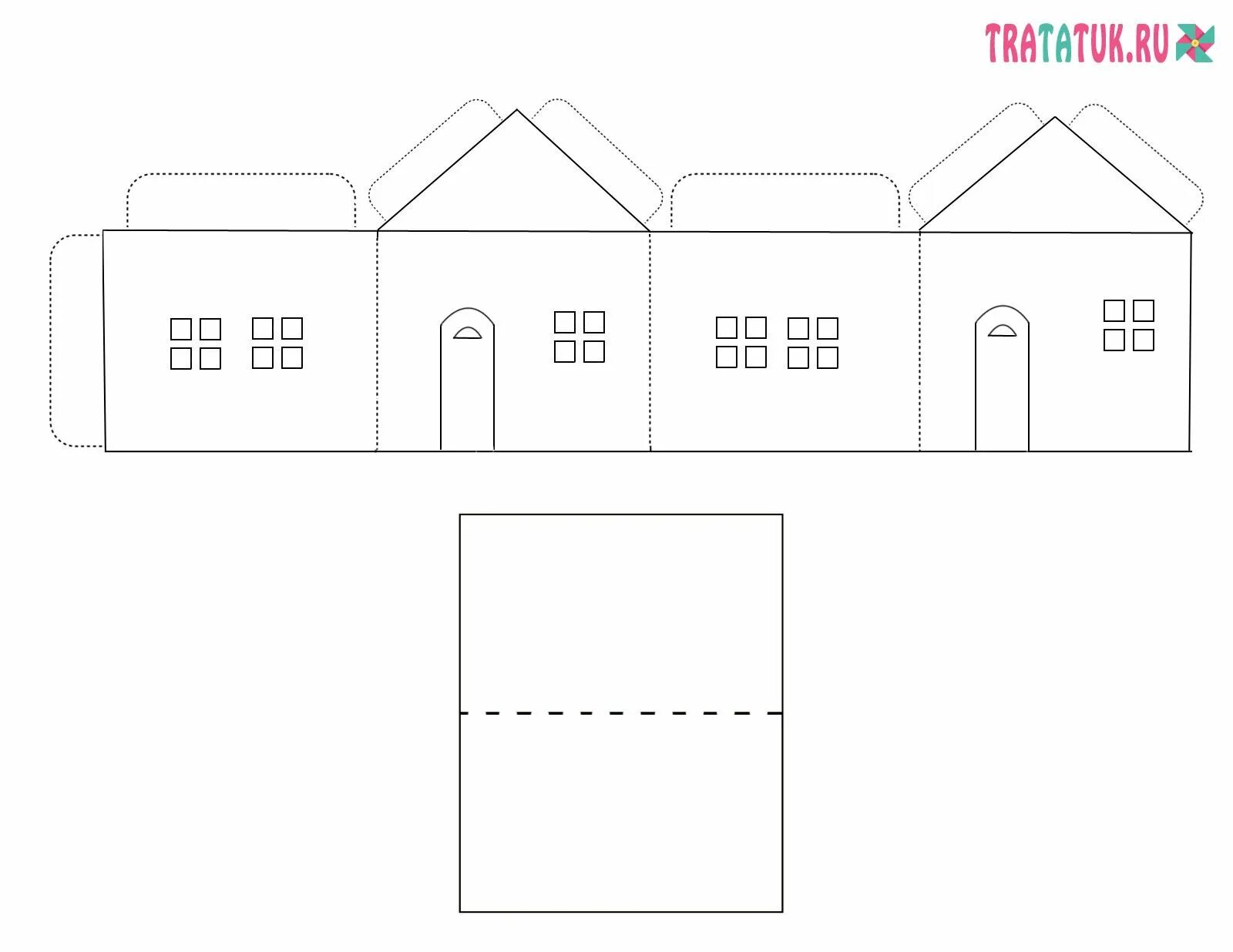 Распечатать схему дом шаблон домика Шаблоны, Домики, Поделки