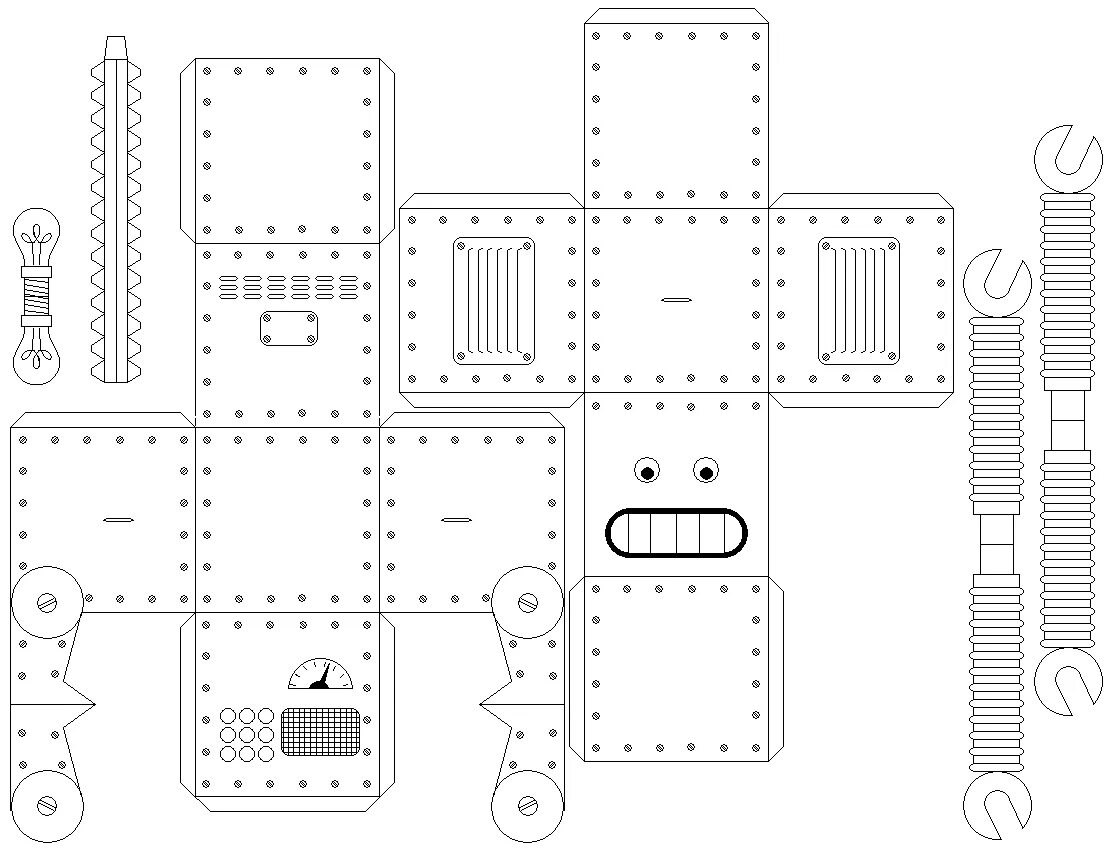 Распечатать своими руками схемы Robot Crafts