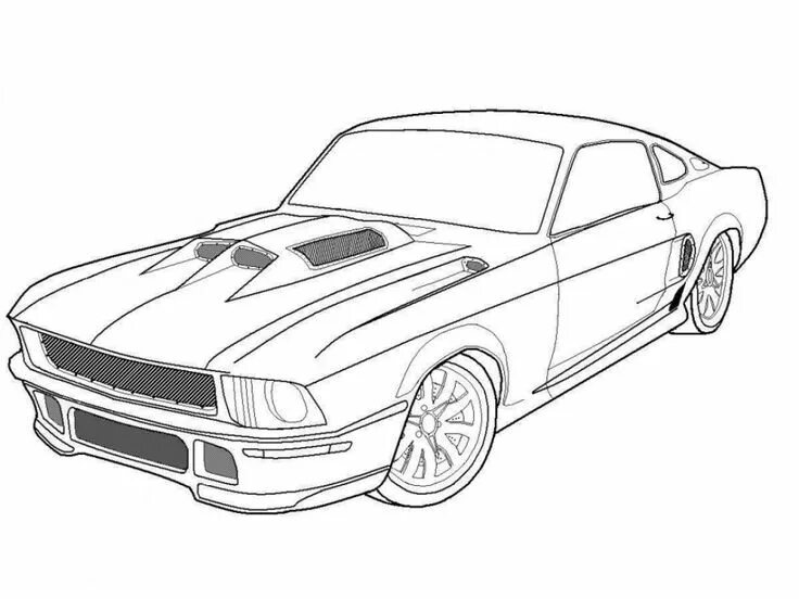 Распечатать тт машину с тюнингом Muscle Car Coloring Page - Letscolorit.com Race car coloring pages, Coloring pag