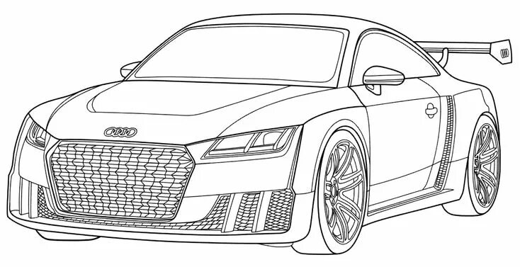 Распечатать тт машину с тюнингом Раскраска Audi TT clubsport turbo - распечатать бесплатно Audi tt, Car drawings,