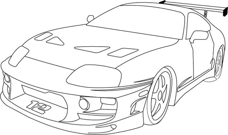 Распечатать тт машину с тюнингом Fast and Furious Supra Toyota supra, Cars coloring pages, Toyota supra mk4