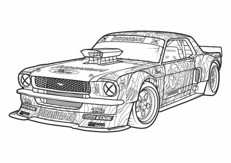 Распечатать тт машину с тюнингом Cars Coloring Pages - 100 Free coloring pages Race car coloring pages, Cars colo