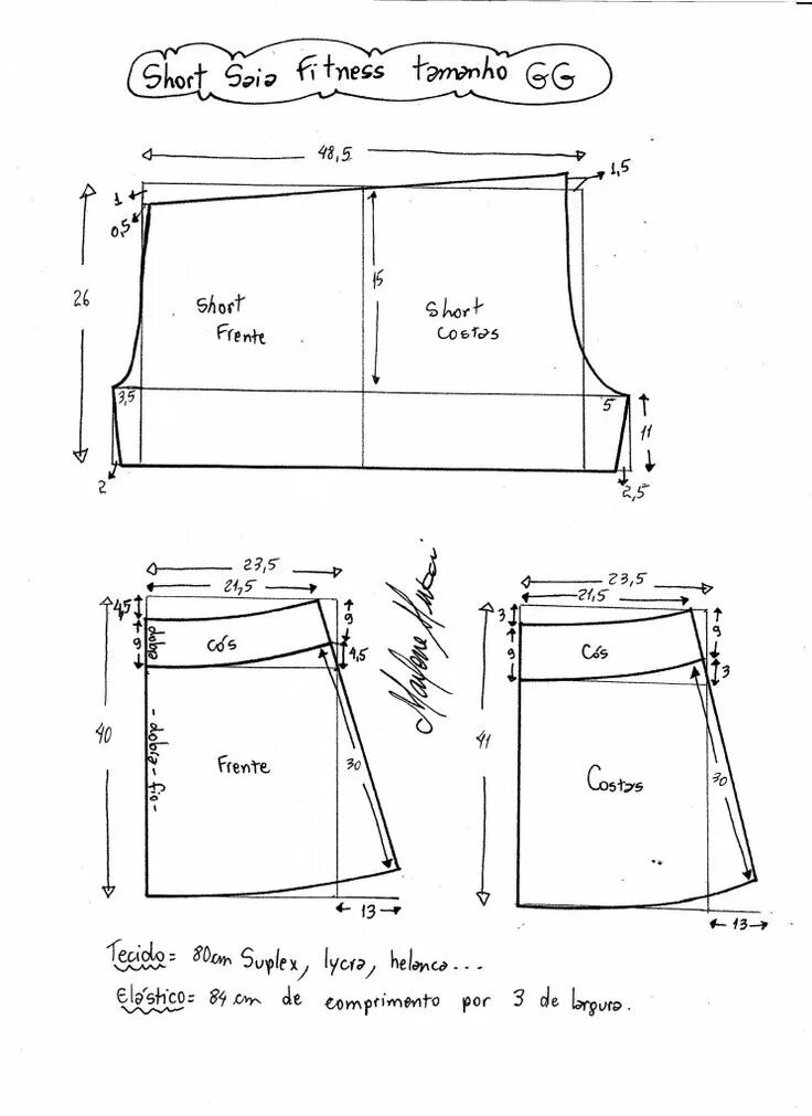 Распечатать выкройки бесплатно шорт Pin em patron shorts y truzas