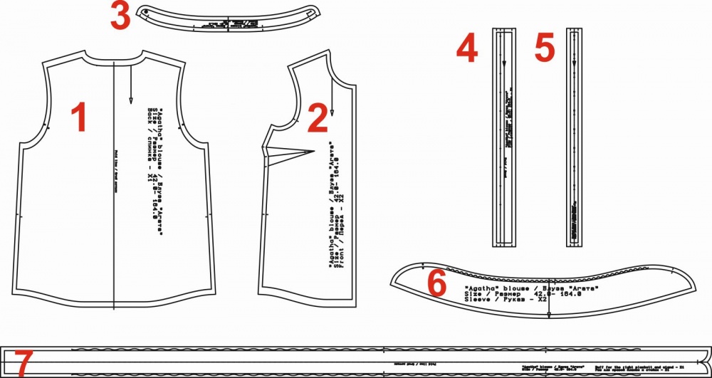 Распечатать выкройку бесплатно в натуральную Выкройка блузы "Агата" Шить просто - Выкройки-Легко.рф
