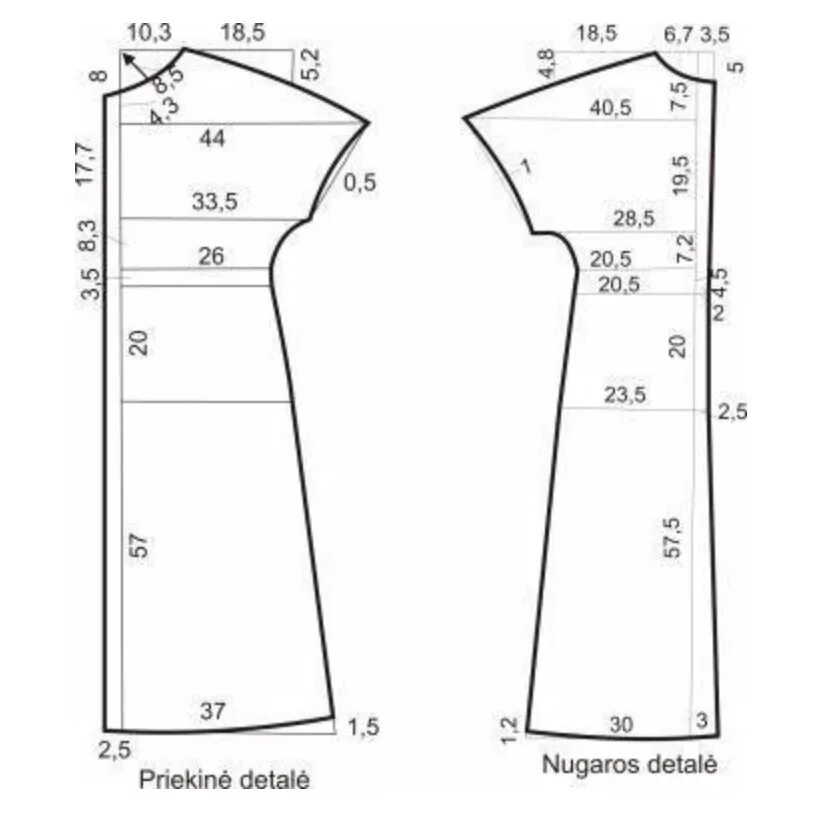 Распечатать выкройку бесплатно в натуральную величину Выкройка платья с цельнокроеным рукавом Выкройки, Выкройка платья, Шитье