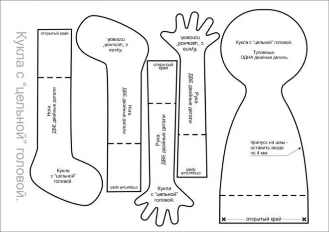 Распечатать выкройку куклы из ткани куклы Войлочные модели кукол, Тряпичные куклы, Выкройки