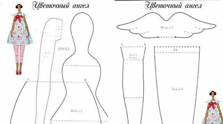 Распечатать выкройку куклы тильда Выкройки кукол своими руками: тряпичная кукла просто и быстро Sewing projects, A