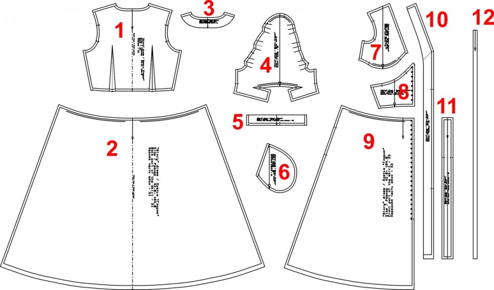 Распечатать выкройку платья Платье "Глория". Инструкция по пошиву и печати выкроек Шить просто - Выкройки-Ле