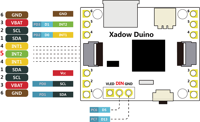 Распиновка 11 Xadow - Duino Seeed Studio Wiki