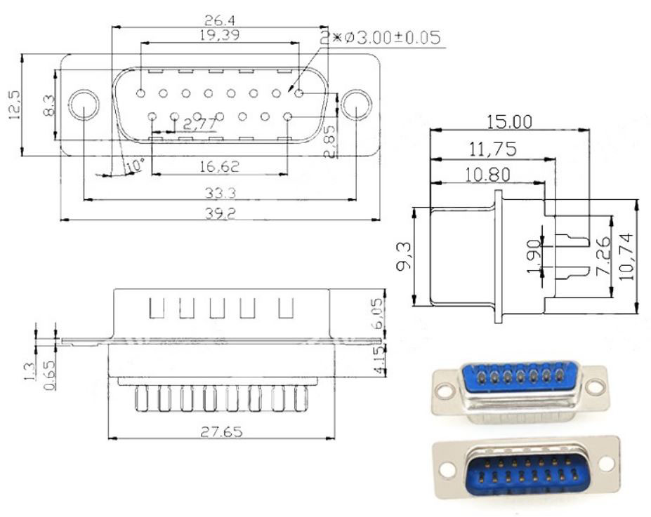 Распиновка 15 Разъем DB15/папа