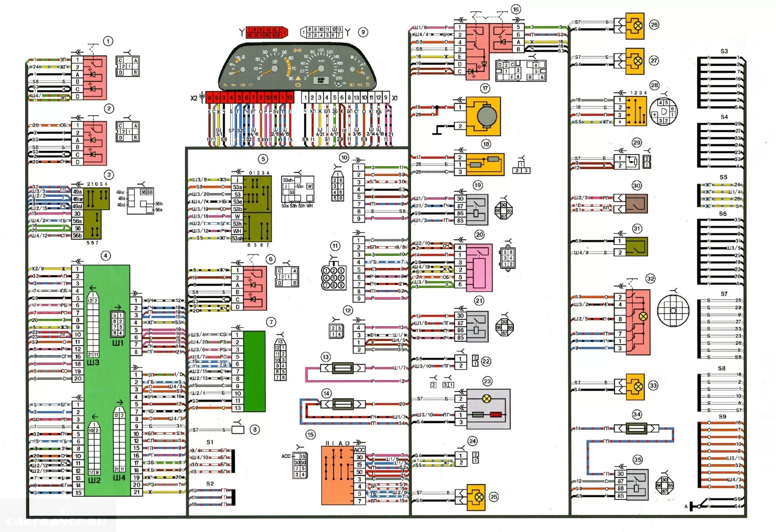 Распиновка 2114 Схема подключения проводов замка зажигания ВАЗ-2114: распиновка