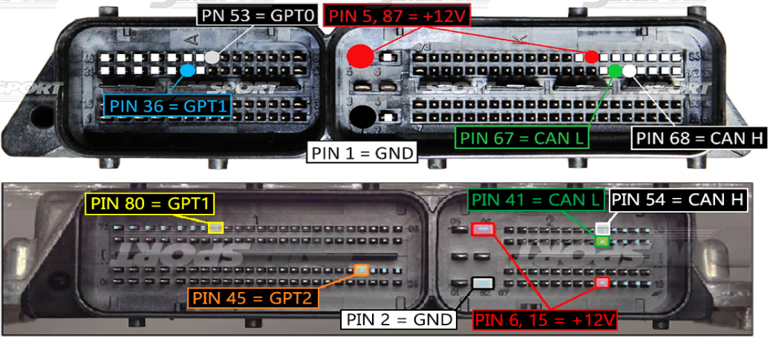 Распиновка 7 2 MED17.9.7 TC1767 JAGUAR/LR Reflash ECU