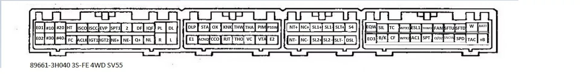 Распиновка 89661 Распиновка 89661-3H040 3s-fe 4wd sv55 - DRIVE2