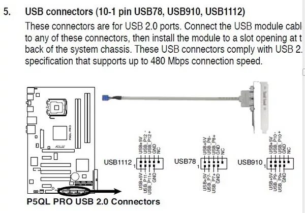 Распиновка asus Ответы Mail.ru: Подскажите подключение USB контактов к мат.плате?