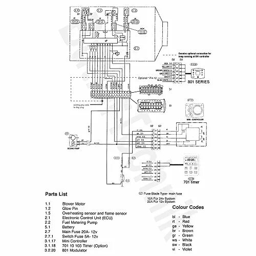 Распиновка автономки Купить Eberspacher Airtronic Heater 801 temperature controller with diagnostic 8